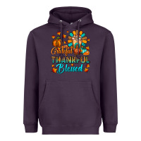 Plum Grateful Thankful Blessed Thanksgiving Cold Drink Heavyweight Hoodie - FaDigitalArtStudio