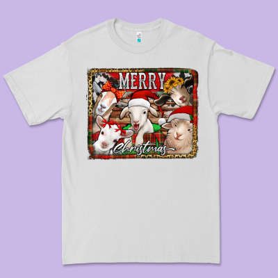Merry Christmas Goats Premium Tee Designed By Jasminsmagicworld