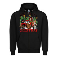 Black holy cow its christmas Zipper Hoodie - CowGirlArtShop