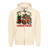 Sandshell holy cow its christmas Zipper Hoodie - CowGirlArtShop
