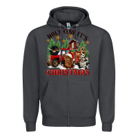 Smoke holy cow its christmas Zipper Hoodie - CowGirlArtShop