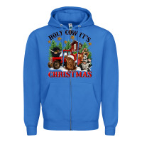 True Royal holy cow its christmas Zipper Hoodie - CowGirlArtShop
