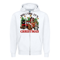 Holy Cow Its Christmas Zipper Hoodie | Teevron