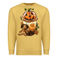 Antique Gold Halloween Jack O Lantern Bobba Cup Premium Sweatshirt - FaDigitalArtStudio
