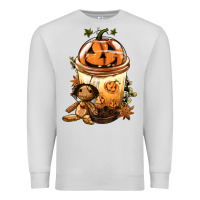 Dove Grey Halloween Jack O Lantern Bobba Cup Premium Sweatshirt - FaDigitalArtStudio