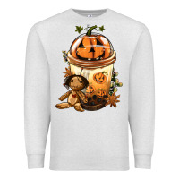Oatmeal Heather Halloween Jack O Lantern Bobba Cup Premium Sweatshirt - FaDigitalArtStudio