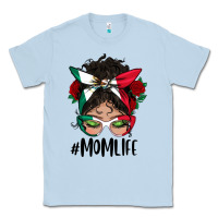Dusty Blue Mexican Mom Life Messy Bun Mama Classic Tee - BundleAndBundleShop