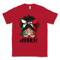 Red Mexican Mom Life Messy Bun Mama Classic Tee - BundleAndBundleShop