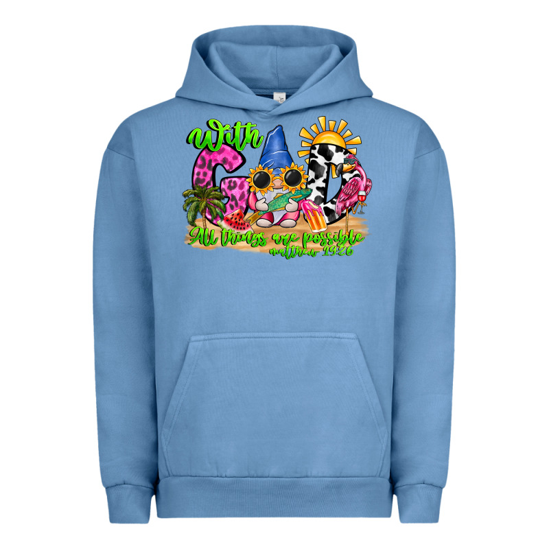 With God All Things Are Possible Summer Urban Hoodie by CowhideDigitalArt | Teevron