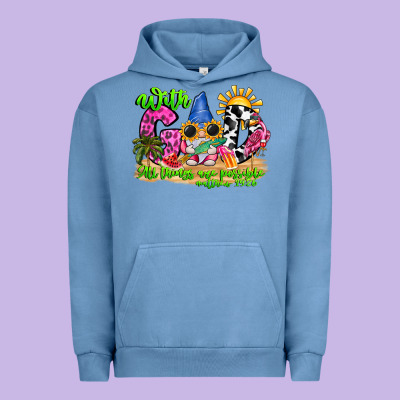 With God All Things Are Possible Summer Urban Hoodie Designed By Cowhidedigitalart