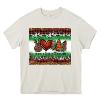 Cream Peace Love Christmas Trees Heavy Core Tee - Jasminsmagicworld