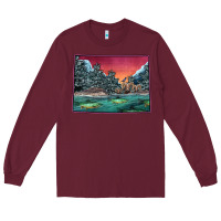 Burgundy Colorado Scenery Map Long Sleeve Tee - Bettercallsaul
