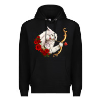 Black cupid cat Premium Hoodie - OliviaCreatesArt