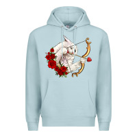 Blue Mist cupid cat Premium Hoodie - OliviaCreatesArt