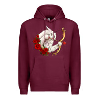 Burgundy cupid cat Premium Hoodie - OliviaCreatesArt