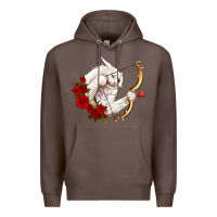 Coffee cupid cat Premium Hoodie - OliviaCreatesArt