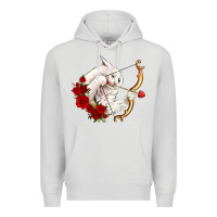 Dove Grey cupid cat Premium Hoodie - OliviaCreatesArt