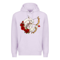 Lilac cupid cat Premium Hoodie - OliviaCreatesArt