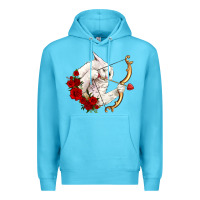 Ocean Blue cupid cat Premium Hoodie - OliviaCreatesArt