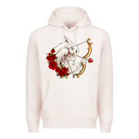 Pale Pink cupid cat Premium Hoodie - OliviaCreatesArt