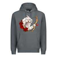 Rock cupid cat Premium Hoodie - OliviaCreatesArt