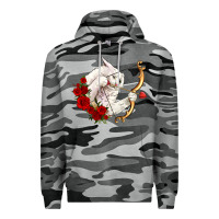 Slate Camo cupid cat Premium Hoodie - OliviaCreatesArt