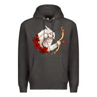 Smoke cupid cat Premium Hoodie - OliviaCreatesArt