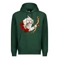 Sports Green cupid cat Premium Hoodie - OliviaCreatesArt