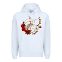 White cupid cat Premium Hoodie - OliviaCreatesArt