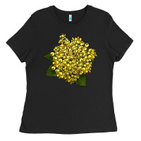 Black Oregon Grape Flower Illustrations Ladies Tee - LillyAllenDesigns