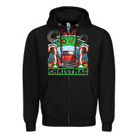 Black small town christmas Zipper Hoodie - CowGirlArtShop