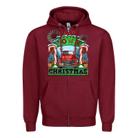 Burgundy small town christmas Zipper Hoodie - CowGirlArtShop