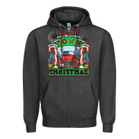 Charcoal Heather small town christmas Zipper Hoodie - CowGirlArtShop