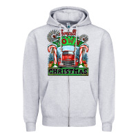 Heather Grey small town christmas Zipper Hoodie - CowGirlArtShop