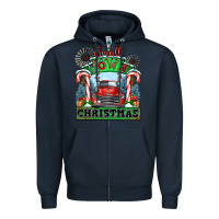Navy small town christmas Zipper Hoodie - CowGirlArtShop