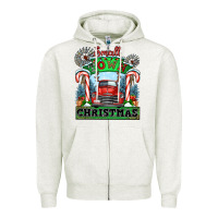 Oatmeal Heather small town christmas Zipper Hoodie - CowGirlArtShop