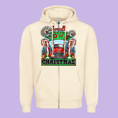 Small Town Christmas Zipper Hoodie Designed By Cowgirlartshop