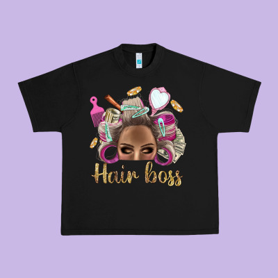 Hair Boss Afro Messy Bun With Money Bbs Urban Heavy Tee Designed By Bundleandbundleshop