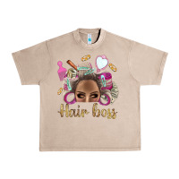 French Oak Hair Boss Afro Messy Bun With Money Bbs Urban Heavy Tee - BundleAndBundleShop
