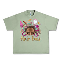 Oil Green Hair Boss Afro Messy Bun With Money Bbs Urban Heavy Tee - BundleAndBundleShop