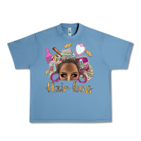 Pebble Blue Hair Boss Afro Messy Bun With Money Bbs Urban Heavy Tee - BundleAndBundleShop