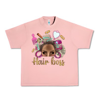 Salmon Hair Boss Afro Messy Bun With Money Bbs Urban Heavy Tee - BundleAndBundleShop