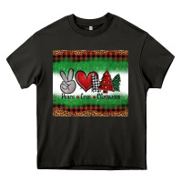 Asphalt Peace Love Christmas Trees Heavy Core Tee - Jasminsmagicworld