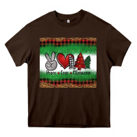 Peace Love Christmas Trees Heavy Core Tee | Teevron