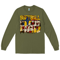 Army Green American Softball Dad Long Sleeve Tee - Bettercallsaul