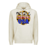 Oatmeal Heather small town usa Premium Hoodie - JahusDesignShop