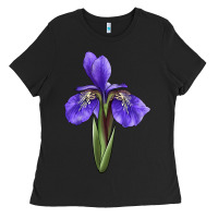 Black Iris Flower Illustrations Ladies Tee - LillyAllenDesigns