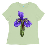 Matcha Iris Flower Illustrations Ladies Tee - LillyAllenDesigns