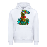 White Summer Urban Hoodie - CowhideDigitalArt
