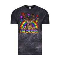 Cloud Black LGBTQ+ Oh Deer I'm Queer Vintage Tee - BundleAndBundleShop